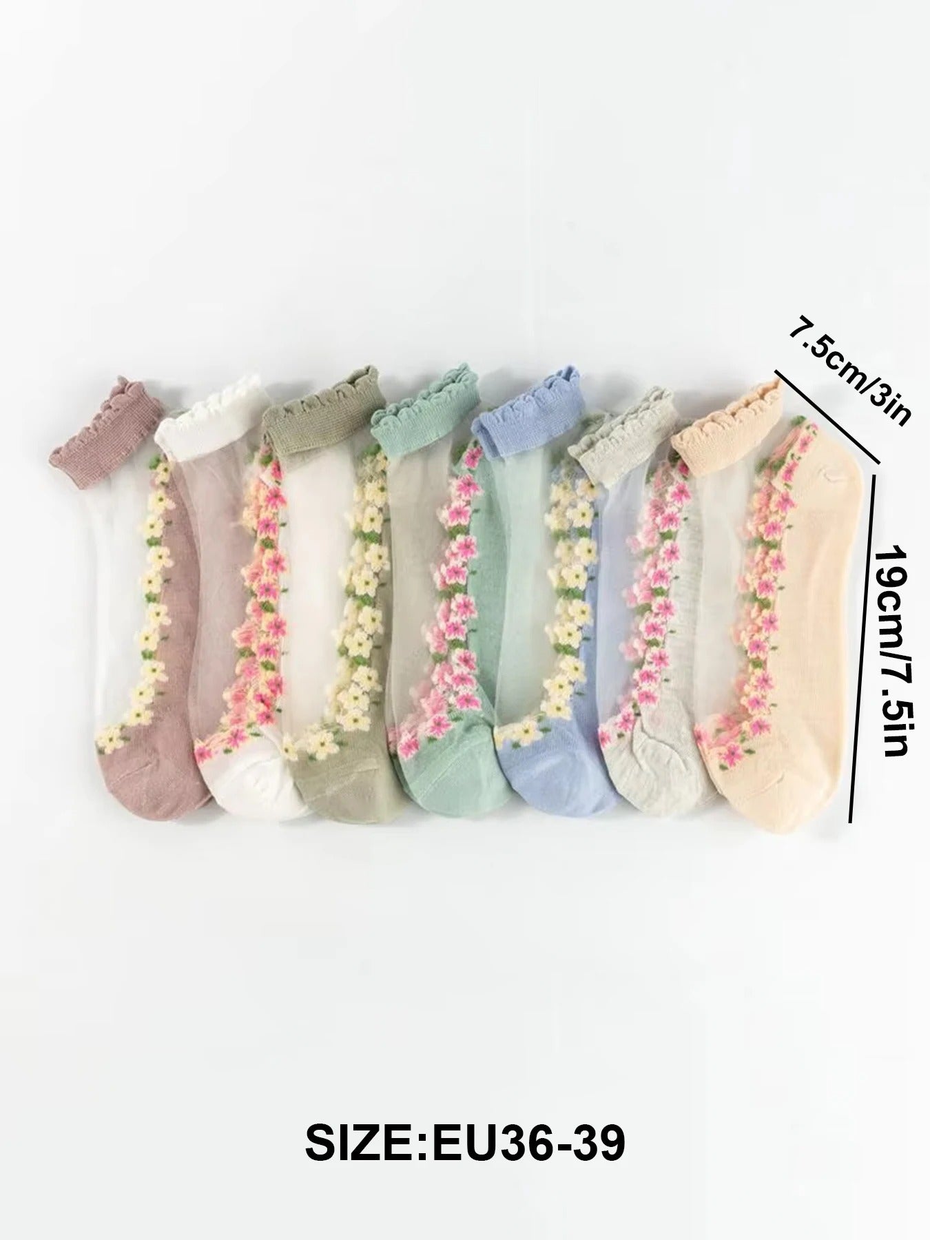 7 Pairs Zayzel Floral Socks