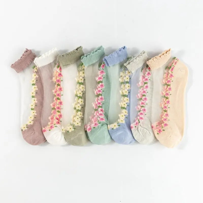 7 Pairs Zayzel Floral Socks